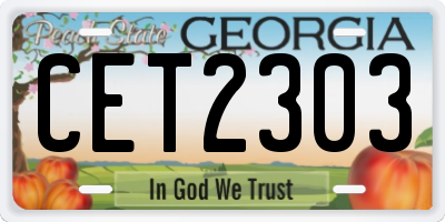 GA license plate CET2303