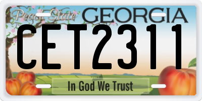 GA license plate CET2311