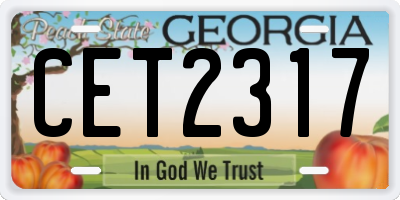 GA license plate CET2317