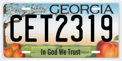 GA license plate CET2319