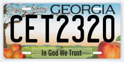 GA license plate CET2320