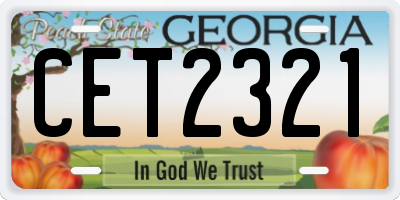 GA license plate CET2321