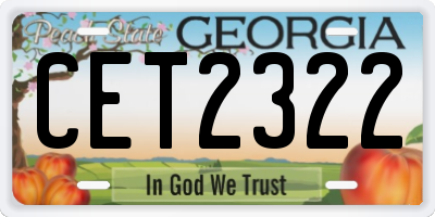 GA license plate CET2322