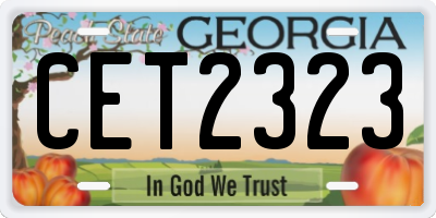 GA license plate CET2323