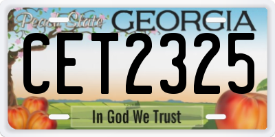 GA license plate CET2325