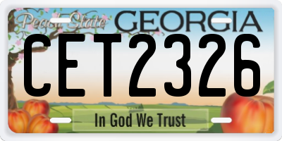 GA license plate CET2326