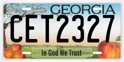 GA license plate CET2327
