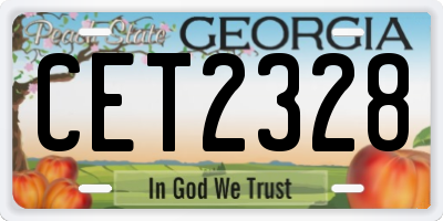 GA license plate CET2328