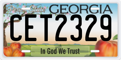 GA license plate CET2329