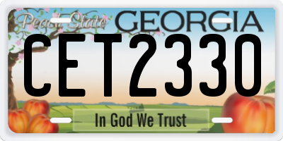GA license plate CET2330