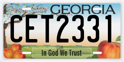 GA license plate CET2331