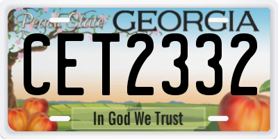 GA license plate CET2332