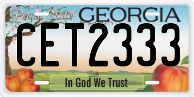 GA license plate CET2333
