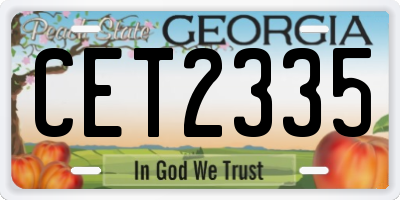 GA license plate CET2335