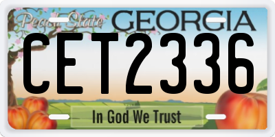 GA license plate CET2336