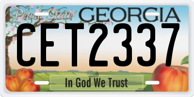GA license plate CET2337