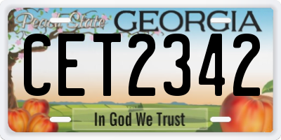 GA license plate CET2342