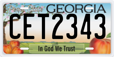 GA license plate CET2343