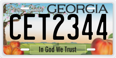 GA license plate CET2344