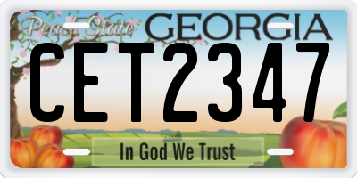 GA license plate CET2347