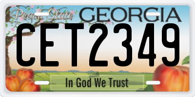 GA license plate CET2349