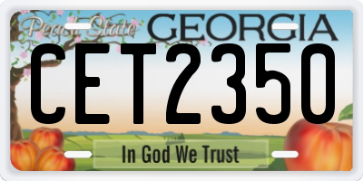 GA license plate CET2350