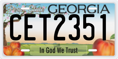 GA license plate CET2351