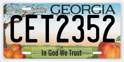 GA license plate CET2352