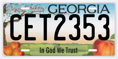 GA license plate CET2353