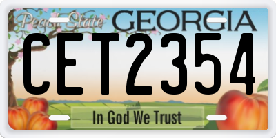 GA license plate CET2354