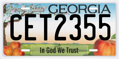 GA license plate CET2355