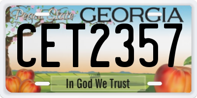 GA license plate CET2357