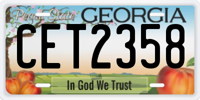 GA license plate CET2358