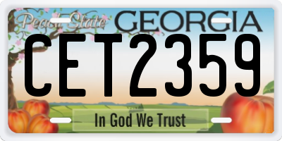 GA license plate CET2359