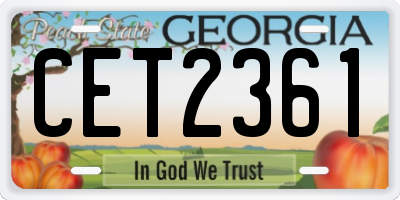 GA license plate CET2361