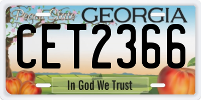 GA license plate CET2366