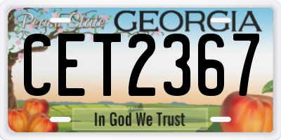GA license plate CET2367