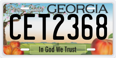 GA license plate CET2368