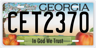 GA license plate CET2370