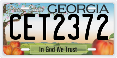 GA license plate CET2372