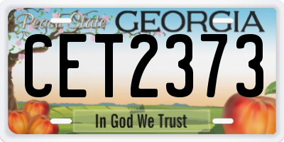 GA license plate CET2373