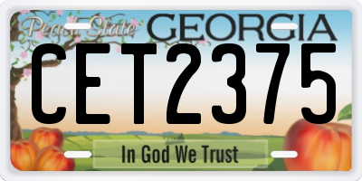 GA license plate CET2375