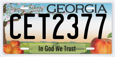 GA license plate CET2377