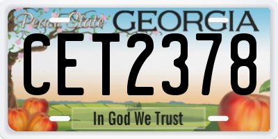 GA license plate CET2378