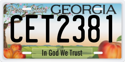 GA license plate CET2381