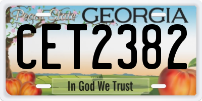 GA license plate CET2382