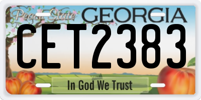 GA license plate CET2383
