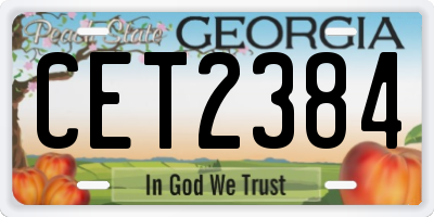 GA license plate CET2384