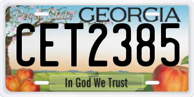 GA license plate CET2385