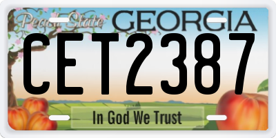 GA license plate CET2387